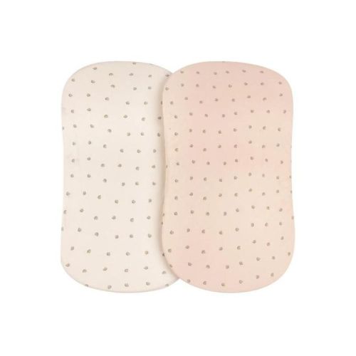 Ely's & Co. Baby Fitted Bassinet Sheet 100% Combed Jersey Cotton Pink for Baby Girl 2 Pack