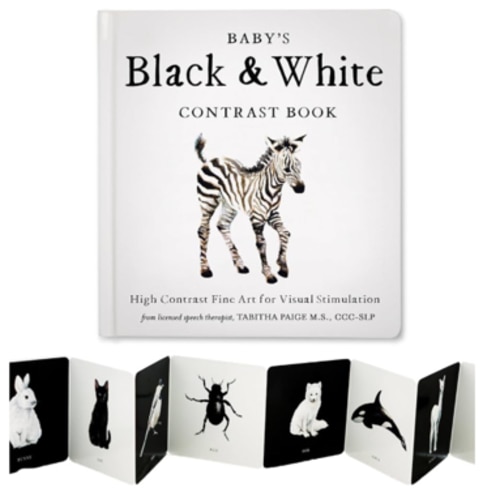 Baby's Black and White Contrast Book: High-Contrast Art for Visual Stimulation at Tummy Time (Tabitha Paige Children's Book Series)