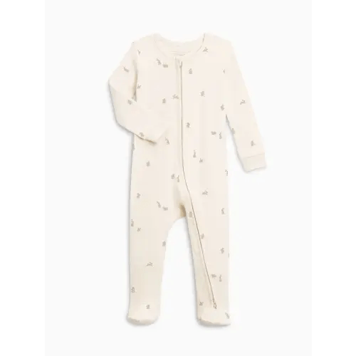 Peyton Zipper Sleeper | Bunny / Oat + Clay