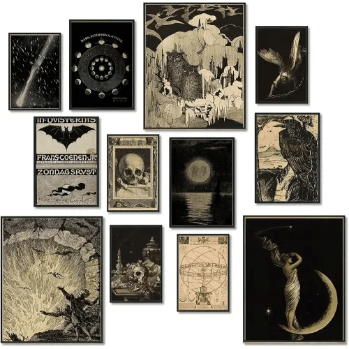 12PCS dark posters