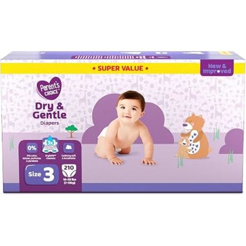 Parent's Choice Diapers, Size 3, 210 Diapers (Mega Box)