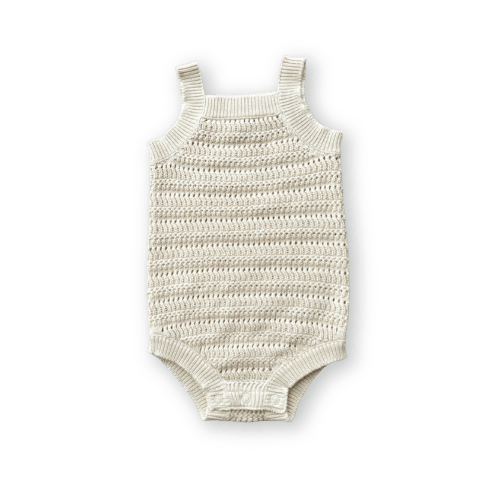 Knitted Organic Singletsuit - Dune