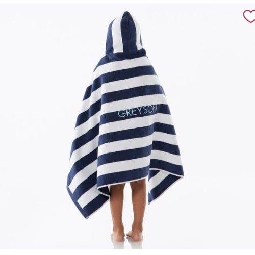 Rugby Stripe Kid Hooded Towel Collection