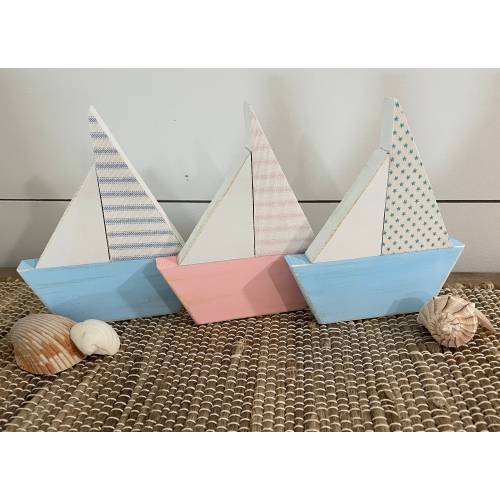 Freestanding Wood Sailboat: Nautical Nursery Decor, Baby's Room decor.