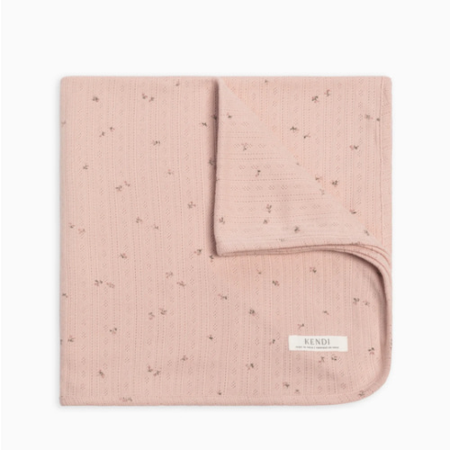 Brushed Back Pointelle Swaddle Blanket