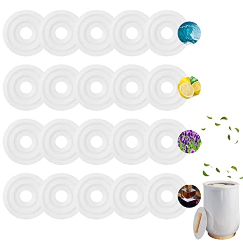 Demissle Replacement Fragrance Scented Pads Disc Fresh Oil Refill Pad for Towel Warmer Bucket (24 Pcs)