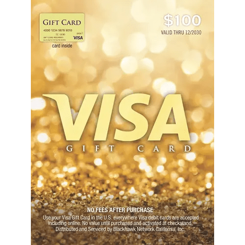 Visa $100 Gift Card (plus $5.95 Purchase Fee)