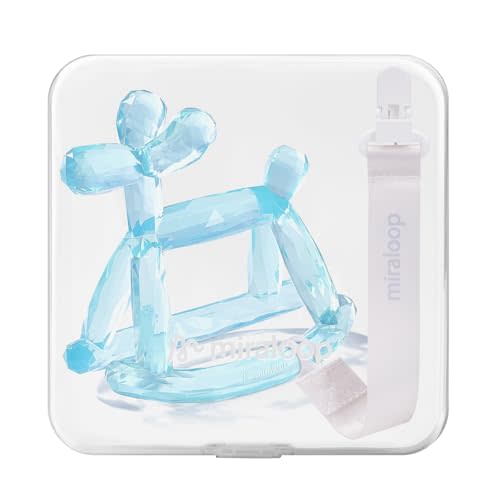 Crystal Jelly Baby Teether – Teething Toys 3-6 Months Food Grade Silicone Teether with Storage Box and Pacifier Clip, Safe for Babies (Voyages Clip+Box)