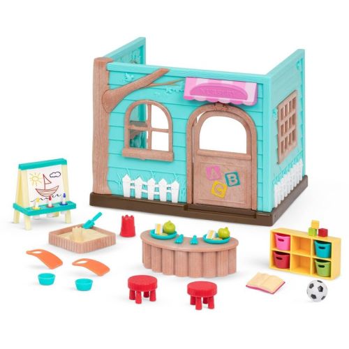 Li'l Woodzeez Daycare Playset with Accessories 38pc - Li'l Luvs & Hugs Nursery: Plastic Doll Set for Kids