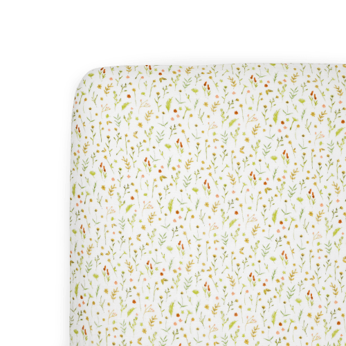 Organic Cotton Muslin Crib Sheet - Floral Field