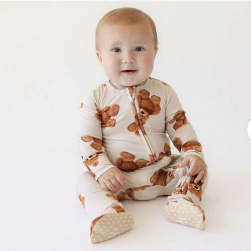 Bears Yellow One Piece Baby Footie Pajamas | Teddy Freddy