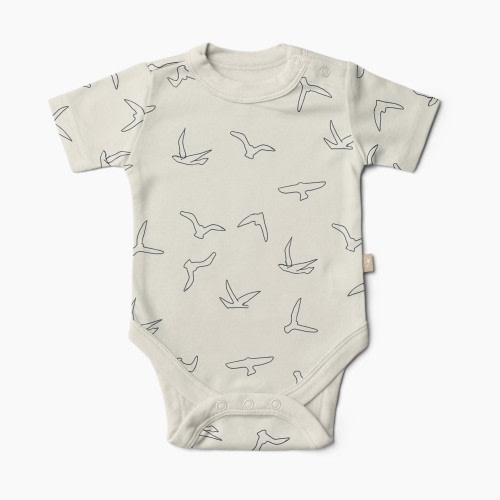 Goumi Kids x Babylist Bamboo & Organic Cotton Short Sleeve Bodysuit - Sparrows, 3-6M