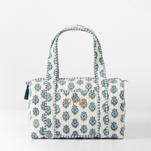 White Flower- Quilted Bag