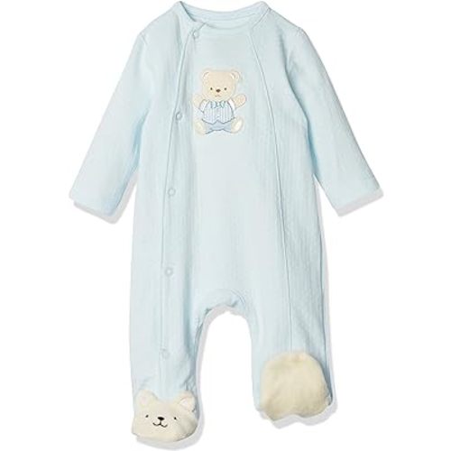 Little Me Clothes for Baby Boys' 100% Cotton Scratch-Free Tag Footie Sleeper, Preemie to 9 Months