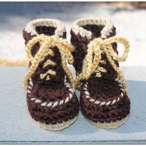 Handmade Baby Booties - Work or Hiking Boots - Choice of Colors - Crochet by Cathy