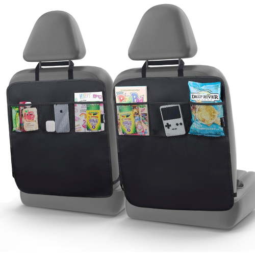 Todays Kids Car Seat Protector 2-Pack Waterproof Backseat Kick Mat with Organizer and Heavy Duty Fabric