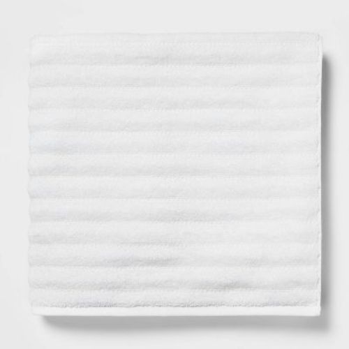 Performance Plus Oversized Bath Towel White - Threshold™: Heavyweight Cotton Blend, Fade-Resistant, Quick-Dry