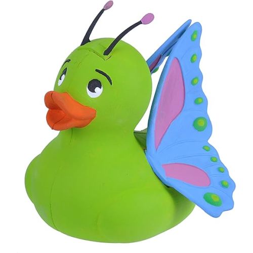 Wild Republic Rubber Duck, Butterfly, Gift for Kids, Great Gift for Kids and Adults, 4 inches