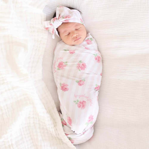 Rosy & Cozy Personalized Swaddle Blanket
