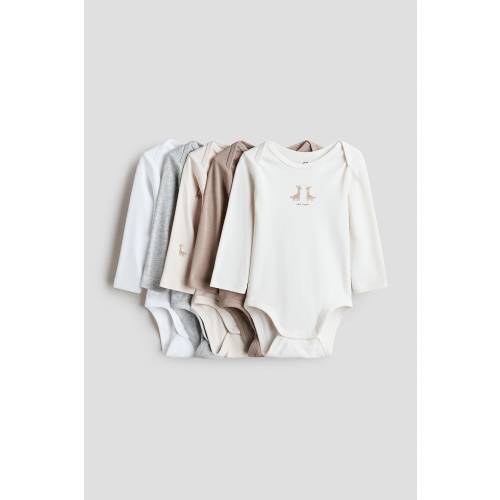 5-PACK COTTON BODYSUITS WITH LAP SHOULDERS