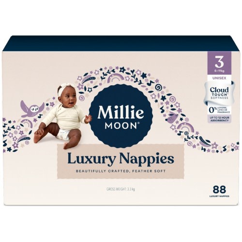 Millie Moon Luxury Nappies, Size 3, 88 Count