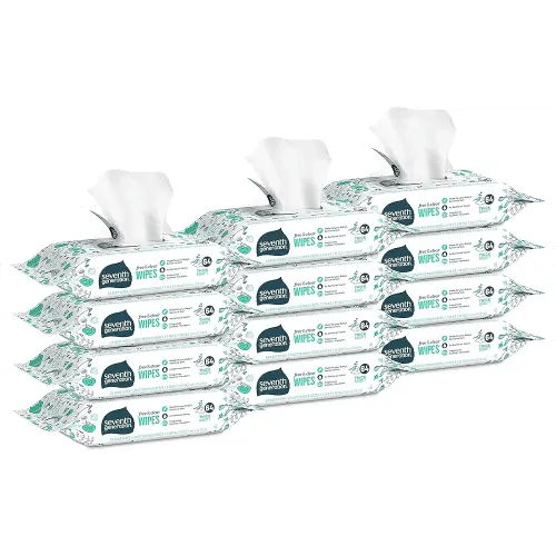 Seventh Generation Baby Wipes, 768 count, Made for Sensitive Skin, Refill with Tape Seal, 64 Count (Pack of 12)