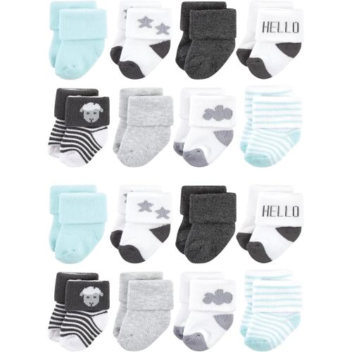 Hudson Baby Unisex Baby Cotton Rich Baby Terry Socks 16-Pack
