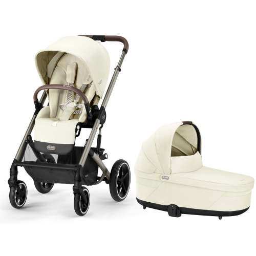 Cybex Balios S Lux 2 Stroller + Cot S Lux 2 Bundle - Taupe Frame / Seashell Beige