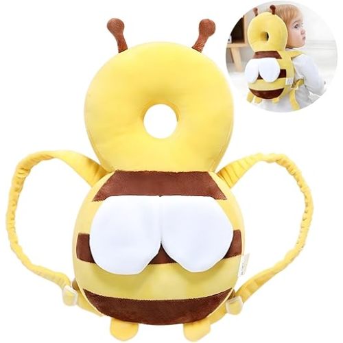 PandaEar Baby Head Protection Backpack, Toddler Walking Head Protector, Adjustable Head Protector Pad Safety Cushion (Yellow)