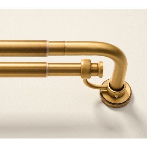 Hidden Connection Room Darkening Double Curtain Rod (1")