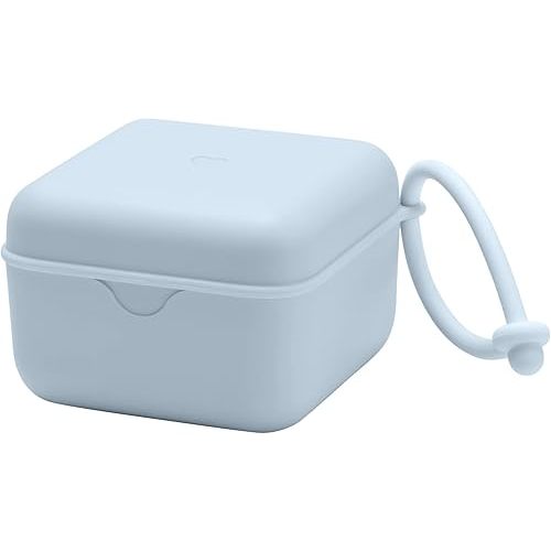 BIBS Pacifier Box with Loop for Storing & Carrying Soothers | 100% BPA Free Material | Designed & Made in Denmark | Baby Blue
