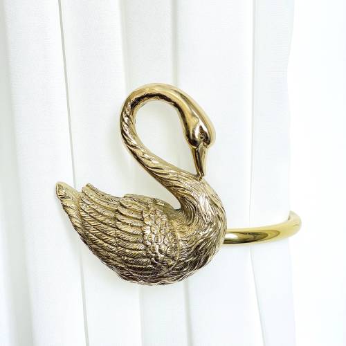 Handmade solid Brass Swan Curtain Tieback ,Antique gold drapery  holdbacks,Lost wax casting, curtain hooks,curtain hardwares,home decor