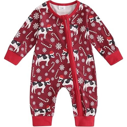 FIOMVA Western Baby Girl Clothes Newborn Cowgirl Outfit Infant Boy Highland Cow Print Jumpsuit Fall Winter Cowboy Outfits