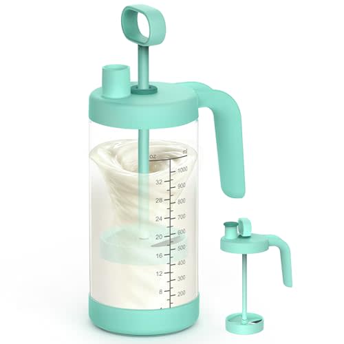 32oz Glass Formula Mixing Pitcher, Borosilicate Breastmilk Mixer, BPA-Free | Microplastic-Free, Leakproof Breastmilk Fridge Storage Container with Silicone Seal, Baby Feeding Pitcher, Dishwasher-Safe