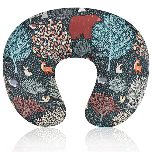 Baby Nursing Pillow Cover, Woodland Breastfeeding Pillow Slipcover Girls Boys, Nursing Pillow Case for Newborn, Soft Fabric Fits Snug On Infant, Washable and Breathable, Animals