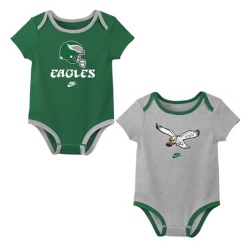 Philadelphia Eagles Nike Baby KELLYGREEN Retro Logo Romper Set - 133427916