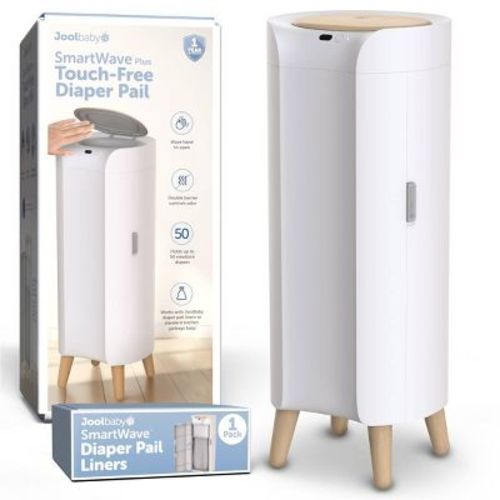 Jool Baby SmartWave Plus Touch-Free Diaper Pail - White