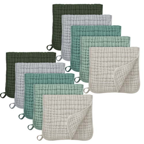 VOMARHUG Muslin Burp Cloths for Baby,100% Cotton Burping Cloths for Boys Girls,Large 20''X10'' Extra Soft and Absorbent 10 Pack