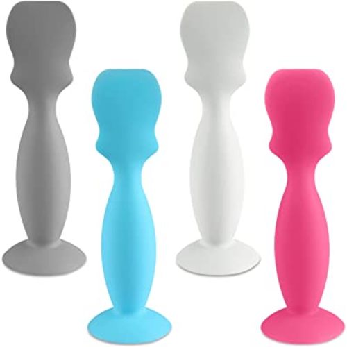 4 Pack Baby Diaper Cream Brush, Diaper Cream Spatula Applicator Silicone Baby Butt Paste Spatula for Babies, Newborn (Blue,Pink,Gray,White)