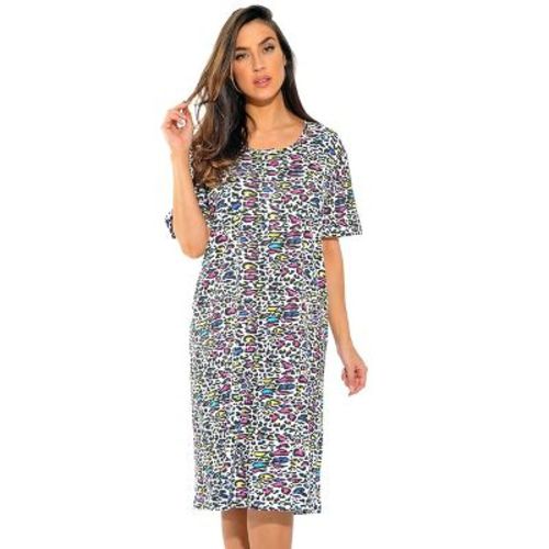 Just Love Womens Nightgown - Short Sleeve Henley Oversized Sleepwear Gown 4360-P-10066-S
