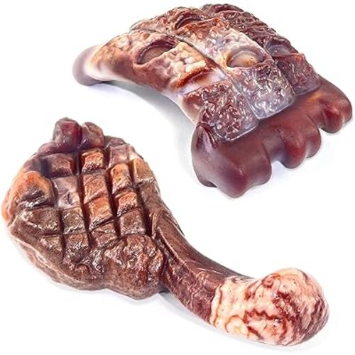 Fuufome Dog Chew Toys for Aggressive Chewers：2 Pack Indestructible Dog Toy for Large Breed- Tough Nylon Teething Bone Toy to Keep Them Busy