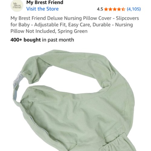 My Brest Friend Deluxe Nursing Pillow Cover - Slipcovers for Baby - Adjustable Fit, Easy Care, Durable - Nursing Pillow Not Included, Spring Green