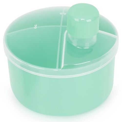 Accmor Formula Dispenser On The Go, Non-Spill Rotating Four-Compartment Formula Container to Go, Milk Powder Snack Storage Container for Infant Toddler Travel Outdoor, Green