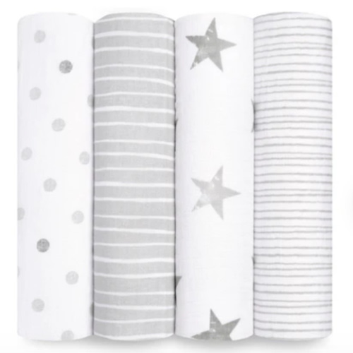 Dusty Cotton Muslin Swaddle 4pk | aden + anais