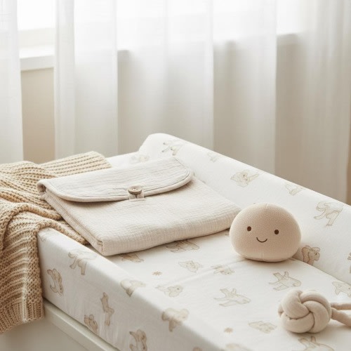 Organic Changing Pad Waterproof Terry Travel Mat Foldable Diaper Solution Baby Essential Nursery Accessory Portable Washable Surface Neutral