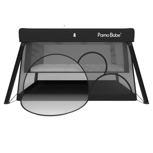 Pamo Babe Travel Crib Lightweight Playpen Baby Playard with Bassinet Portable Mini Playard