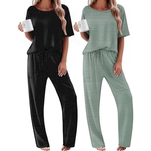 Ekouaer 2 Pack Womens lounge Sets (XL)
