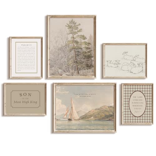 Nursery Christian Wall Art Decor Vintage Bible Verse Posters Baby Boy Nursery Canvas Wall Decor Kids Scripture Pictures Religious Playroom Prints Christian Artwork for Bedroom 8x10x6 Inch Unframed