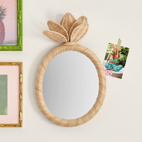Lilly Pulitzer No Nails Rattan Pineapple Mirror (13"x22")