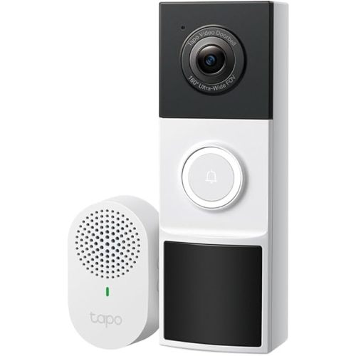 Tapo 2K Wireless Smart Video Doorbell w/Chime, 160° Ultra-Wide View, D210